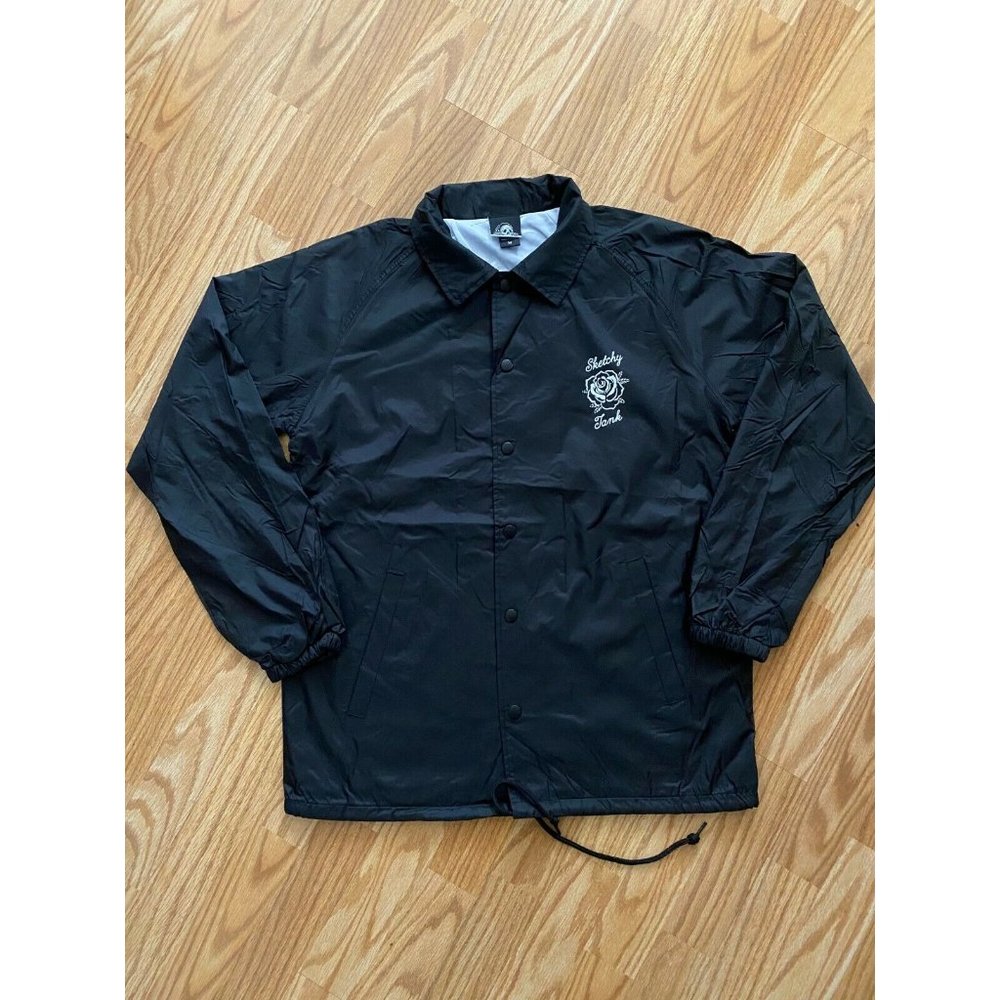 NEW SKETCHY TANK FLASH MEN'S BLACK COACH JACKET - Picture 2 of 10